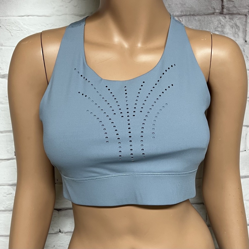 Calia Sports Bra Womens Medium Blue Gray‎ Cutout Razorback High Impact Comfort
